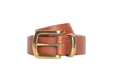 Stussy Lizard Texture Underlay Belt "Cognac"