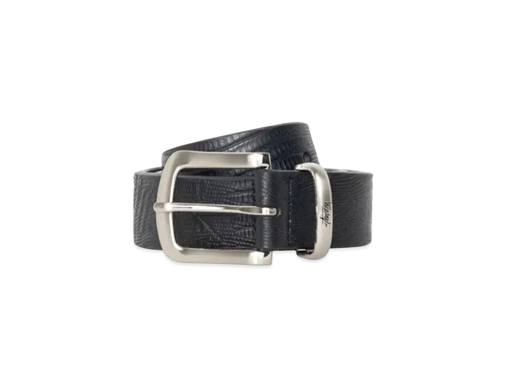 Stussy Lizard Texture Underlay Belt "Black"