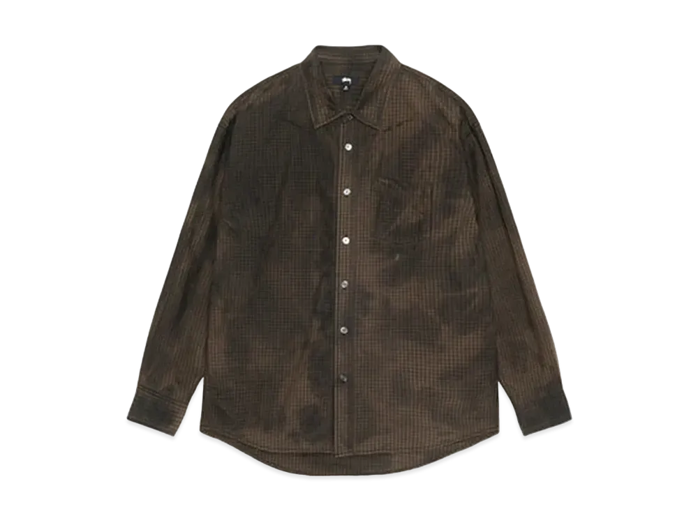 ステューシー クラシック LS シャツ スプレー "ブラウン" 1110345