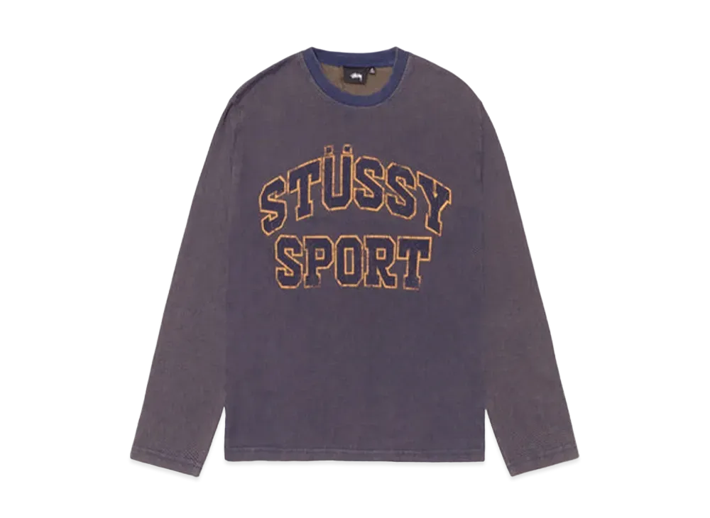 Stussy 2 Tone Cotton Mesh Crew "Navy"