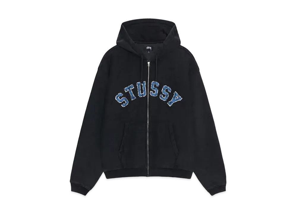 Stussy Faded Graphic Zip Hoodie "Washed Black"