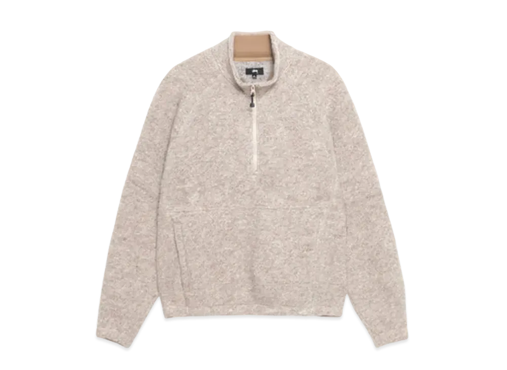 Stussy Wool Blend Sherpa Mock Neck "Tan"