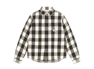 Stussy Sherpa Lined Buffalo Plaid Shirt "Bone"