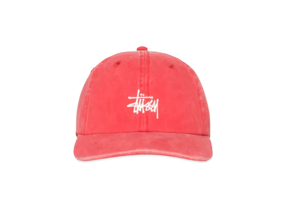 Stussy Low Profile Basic Washed Strapback "Raspberry"