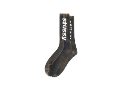 Stussy Washed Helvetica Crew Sock "Black"