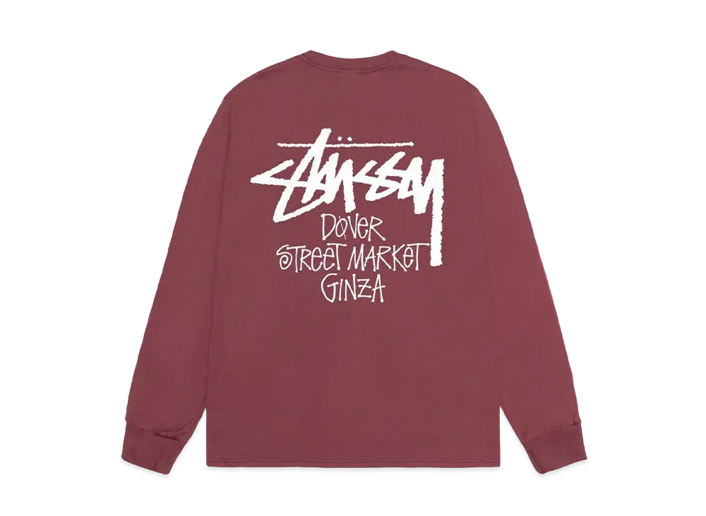 Stussy x Dover Street Market Ginza Crew Sweat "Maroon"