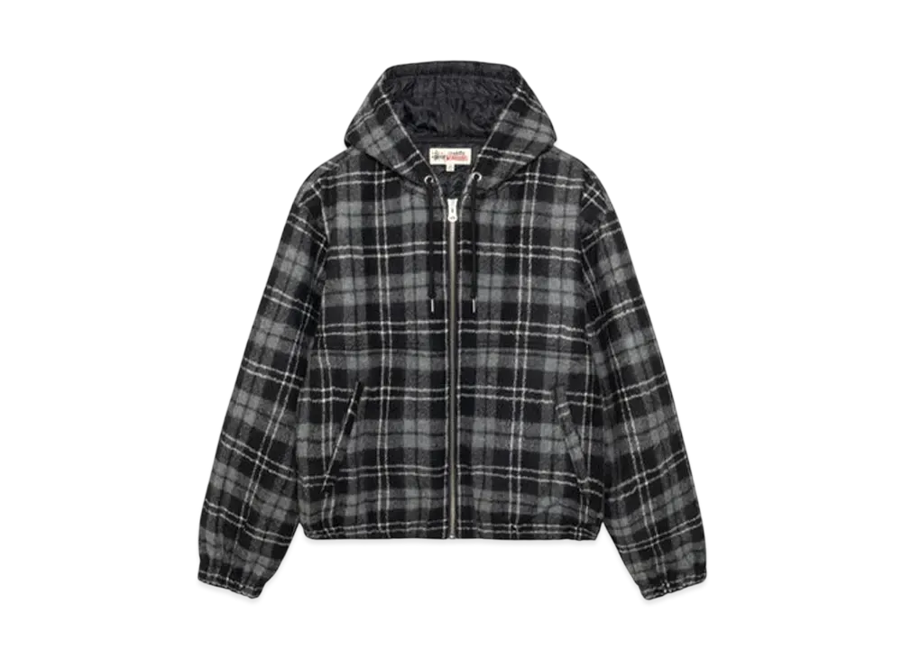 Stussy Work Jacket Wool Plaid "Charcoal"