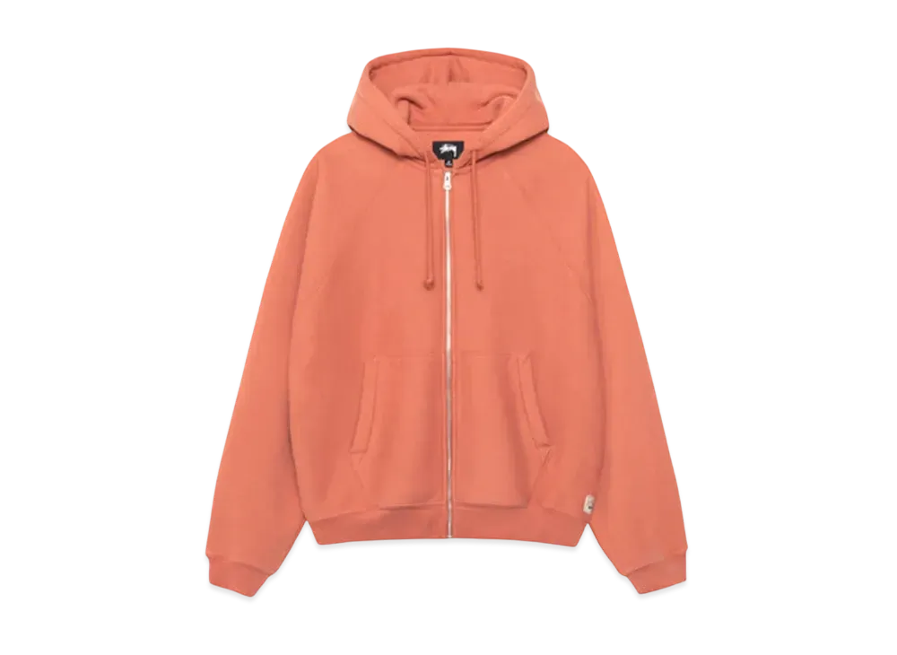 Stussy Fleece Raglan Zip Hoodie "Brick"