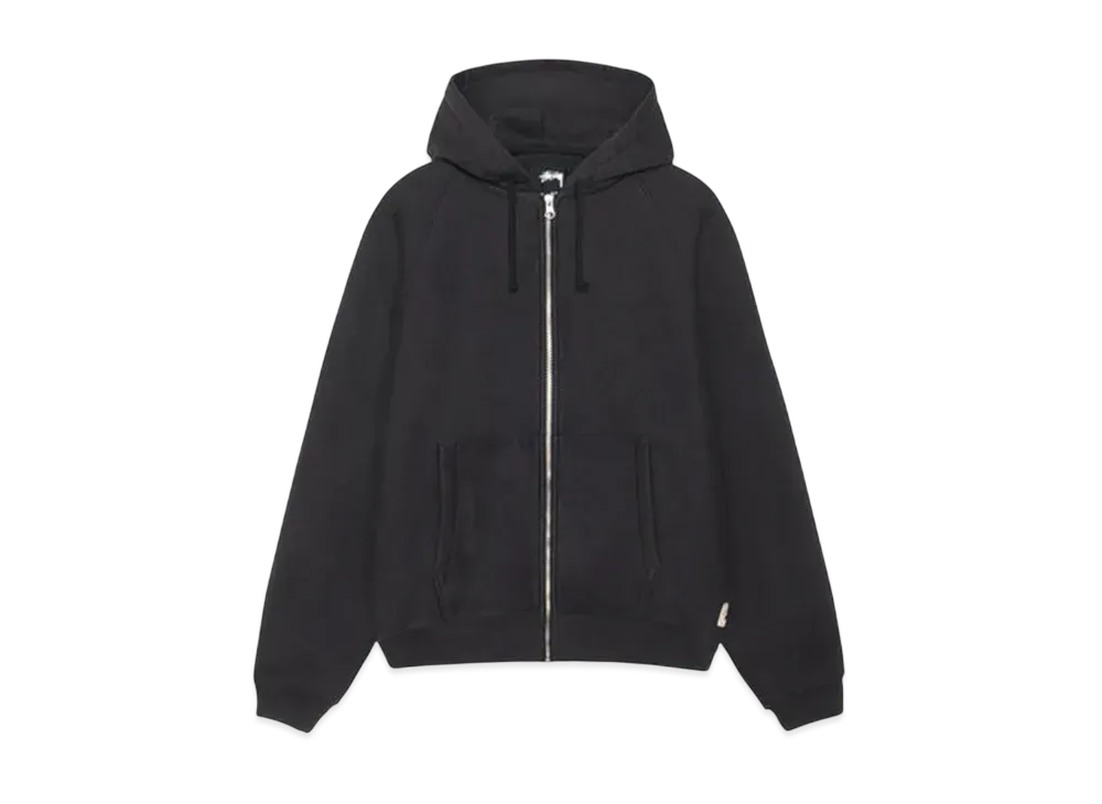 Stussy Fleece Raglan Zip Hoodie "Washed Black"