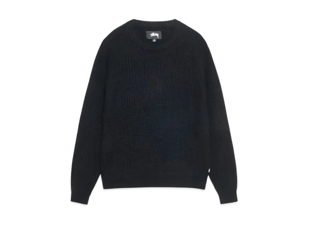 Stussy Waffle Knit Cashmere Crew "Black"