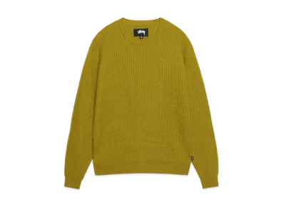 Stussy Waffle Knit Cashmere Crew "Moss"