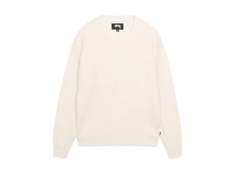 Stussy Waffle Knit Cashmere Crew "Natural"