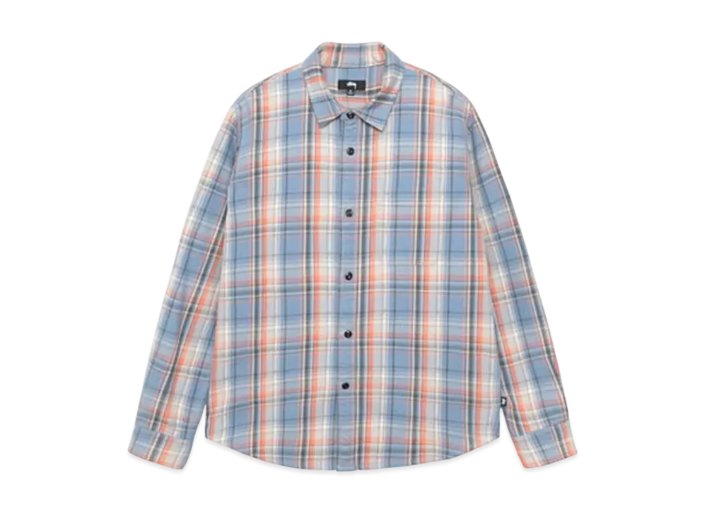 Stussy Dan Washed Cotton Plaid Shirt "Blue"