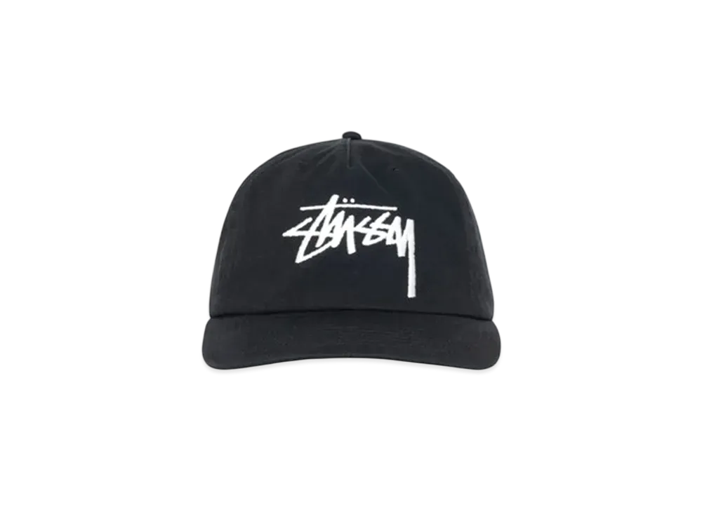 Stussy Mid-Depth Big Stock Snapback "Shadow Black"
