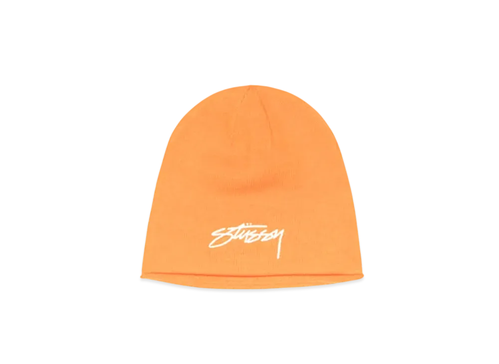 Stussy Skullcap Chain Stitch Rolled Edge "Orange"