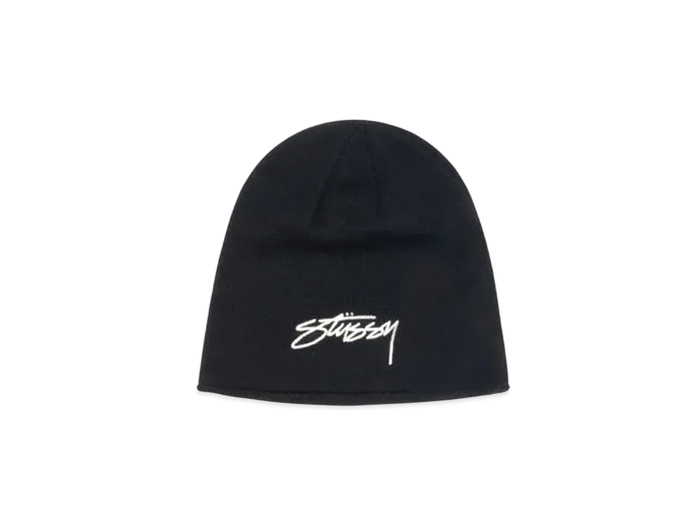 Stussy Skullcap Chain Stitch Rolled Edge "Black"
