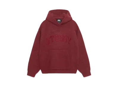 Stussy Felt Patch Knit Hoodie "Burgundy"