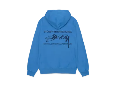 Stussy Smooth International Hoodie Pigment Dyed "Blue"