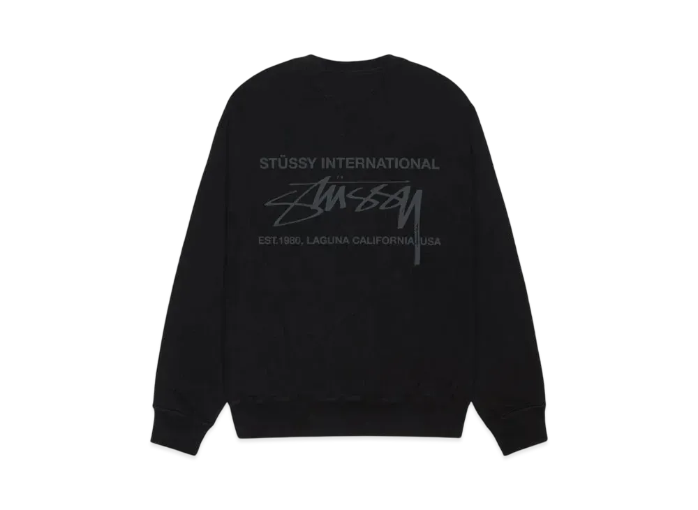 Stussy Smooth International Crew Pigment Dyed "Black"