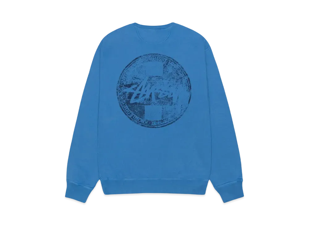 Stussy Dot Stamp Crew Pigment Dyed "Blue"