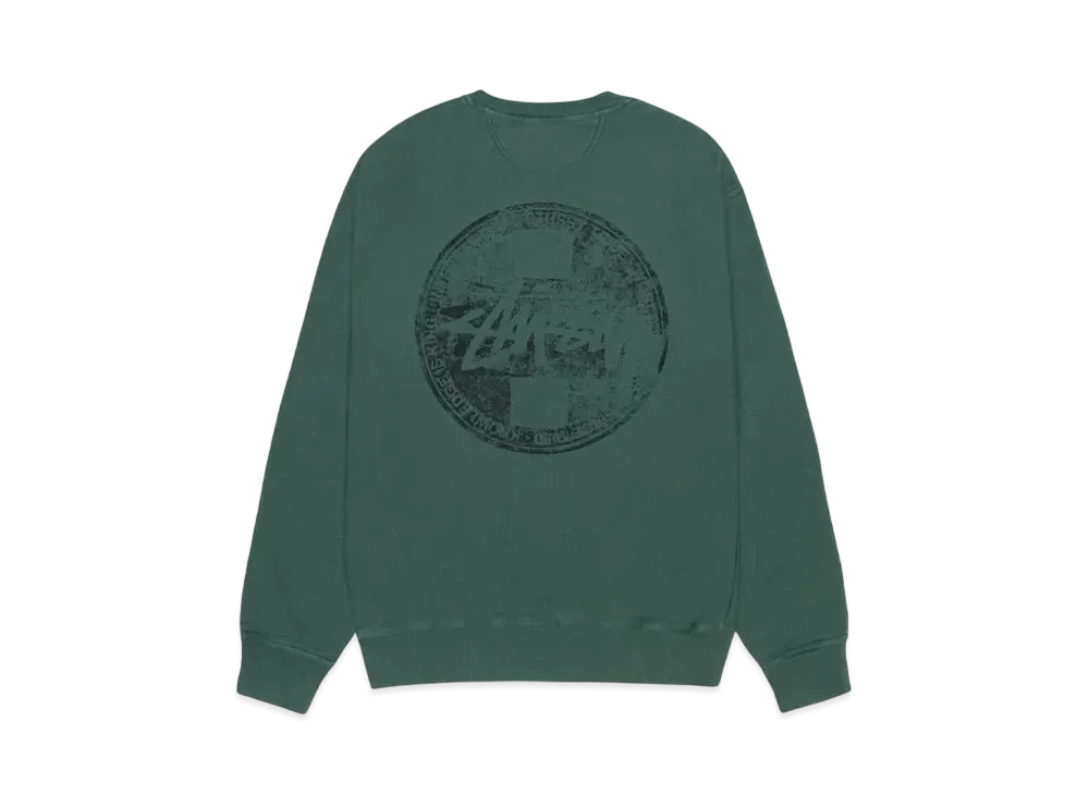 Stussy Dot Stamp Crew Pigment Dyed "Forest"