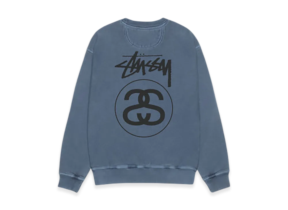 Stussy Stock Link Crew Pigment Dyed "Navy"