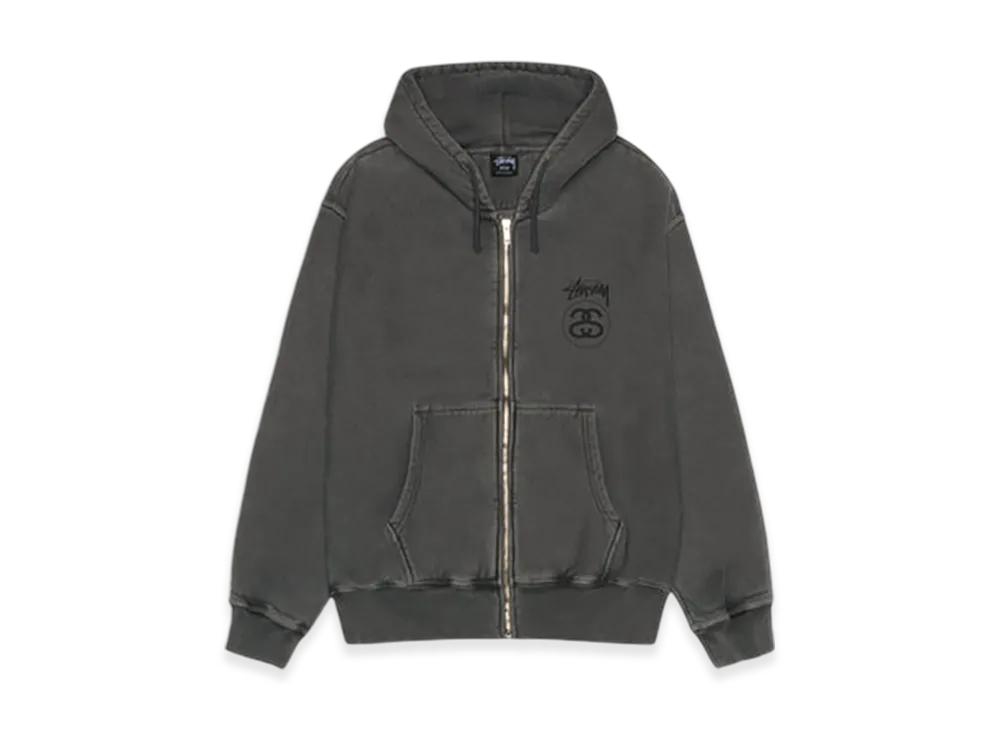 Stussy Stock Link Zip Hoodie Pigment Dyed "Black"