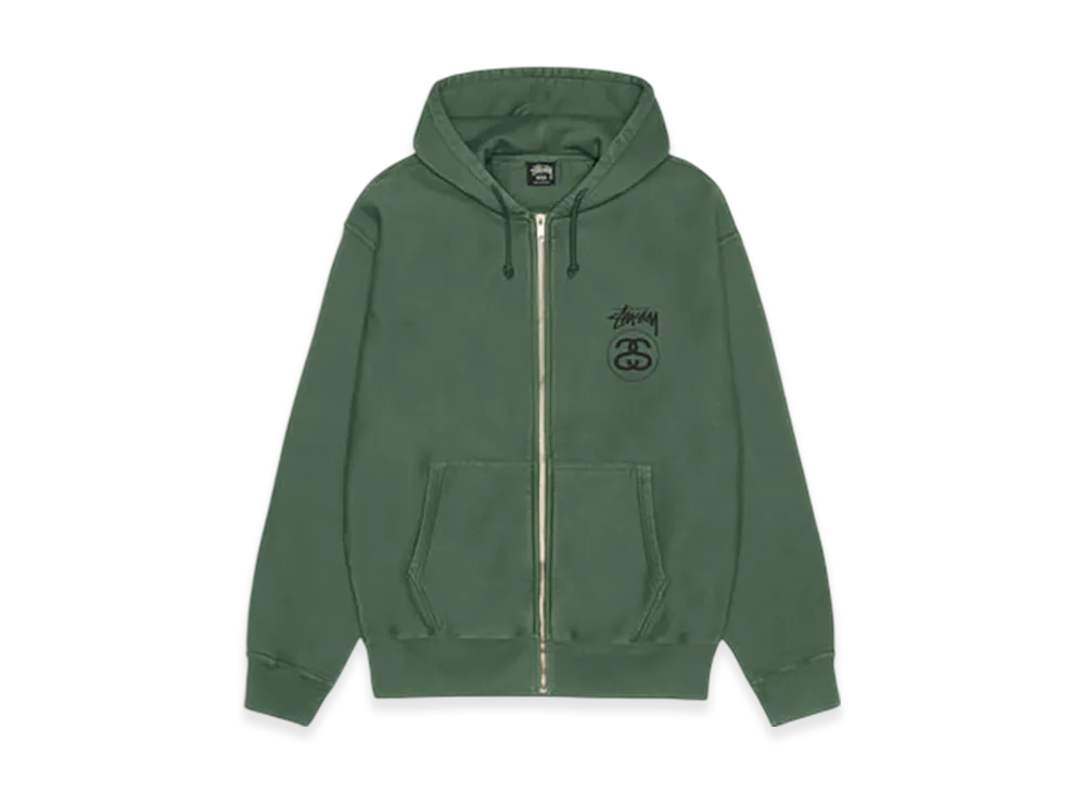 Stussy Stock Link Zip Hoodie Pigment Dyed "Pine"