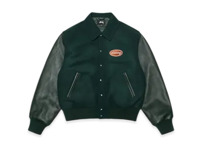 Stussy Script Oval Varsity Jacket "Green"