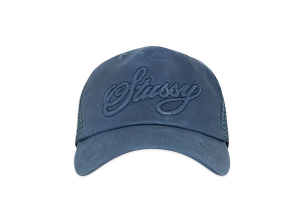 Stussy Cursive Stitch Snapback Trucker "Navy"