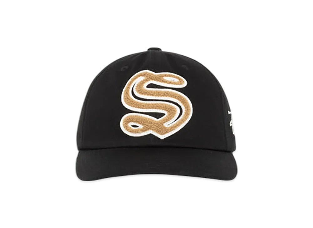 Stussy Mid-Depth Chenille S Snapback "Black"