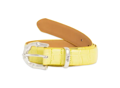 Stussy Bamboo Buckle Belt "Citron Croc Pattern"