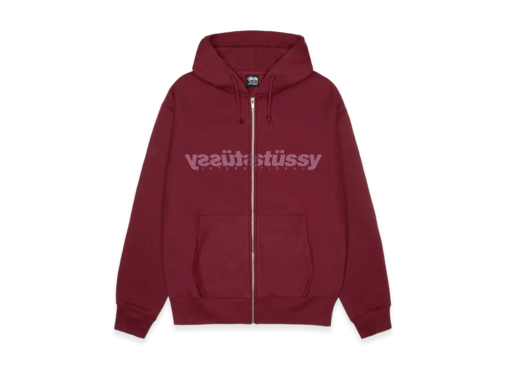 Stussy Mirror Zip Hoodie "Wine"