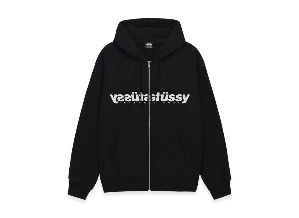 ステューシー ミラー ジップフーディー "ブラック"