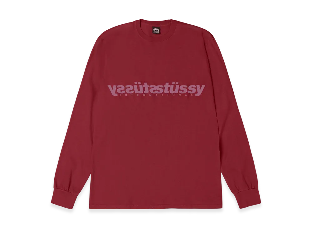 Stussy Mirror LS Tee "Wine"