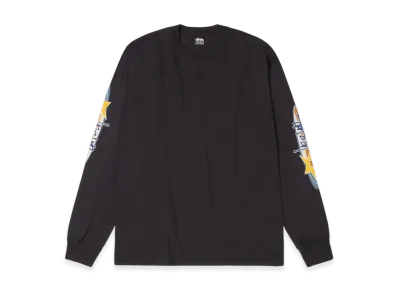 Stussy Two Star LS Tee Pigment Dyed "Faded Black"