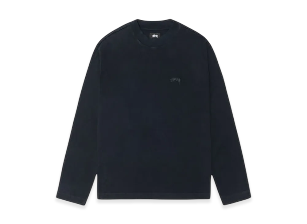 Stussy Dyed LS Mock Neck Tee "Black"