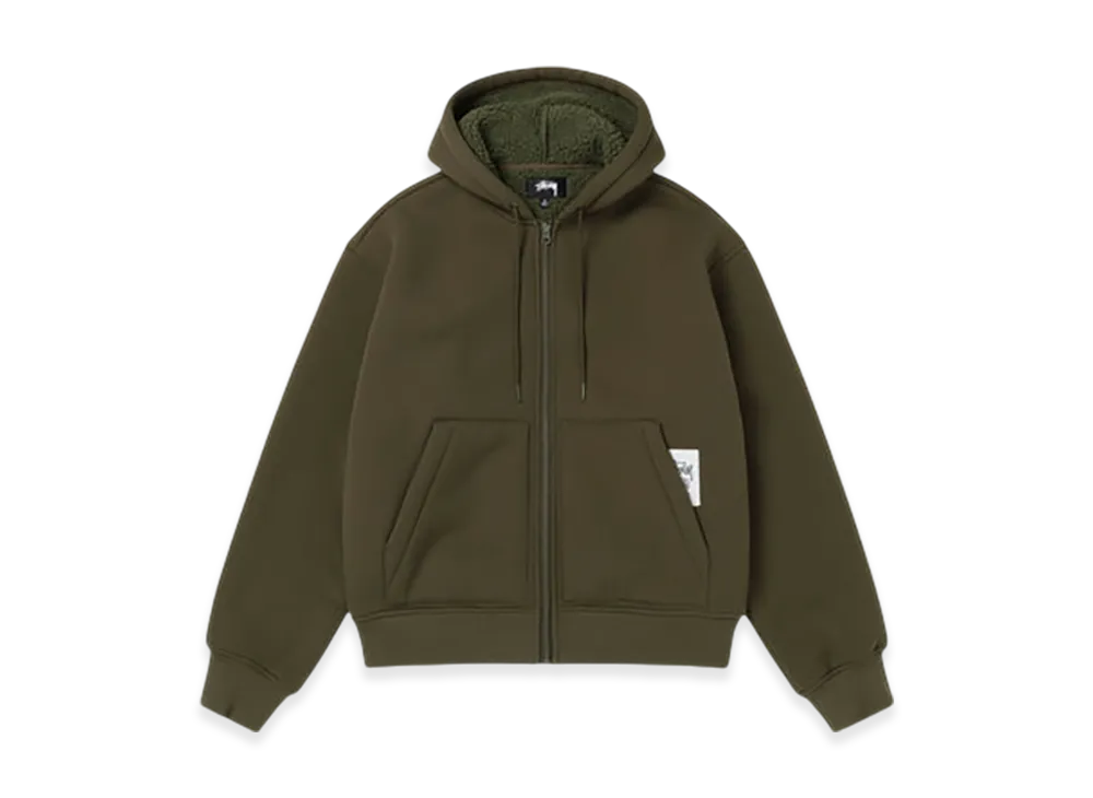 Stussy Bonded Sherpa Hoodie "Green"