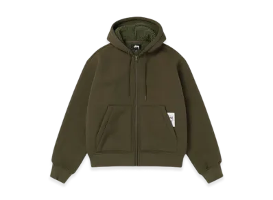 Stussy Bonded Sherpa Hoodie "Green"