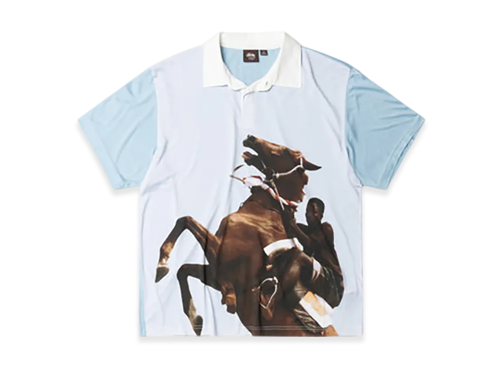 Stussy x Wales Bonner Silk Polo "Blue"