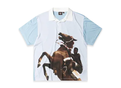 Stussy x Wales Bonner Silk Polo "Blue"