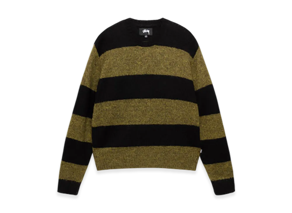 Stussy Big Stripe Crew "Dark Olive"