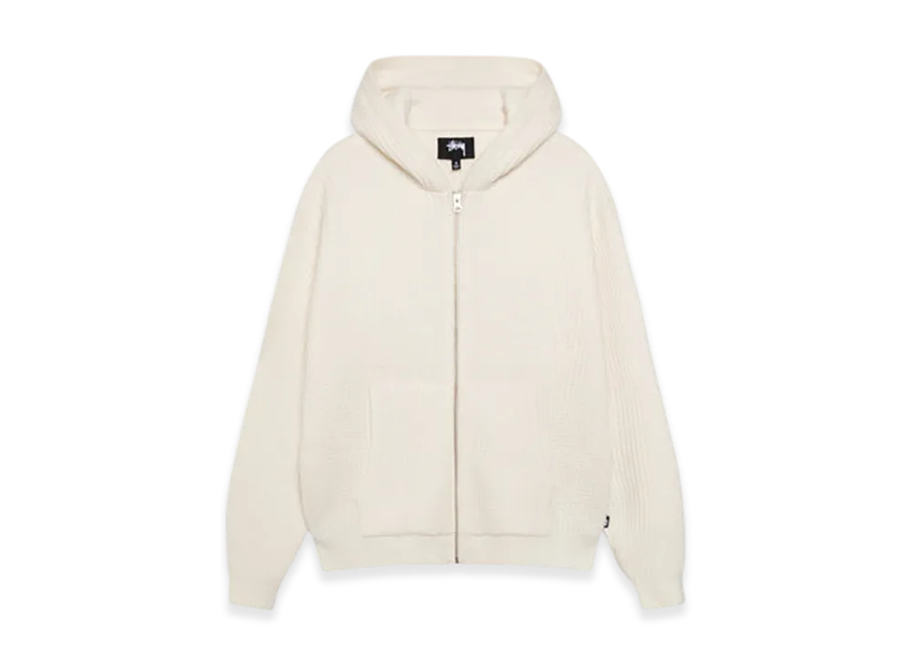 Stussy Waffle Cashmere Zip Hoodie "Ivory"