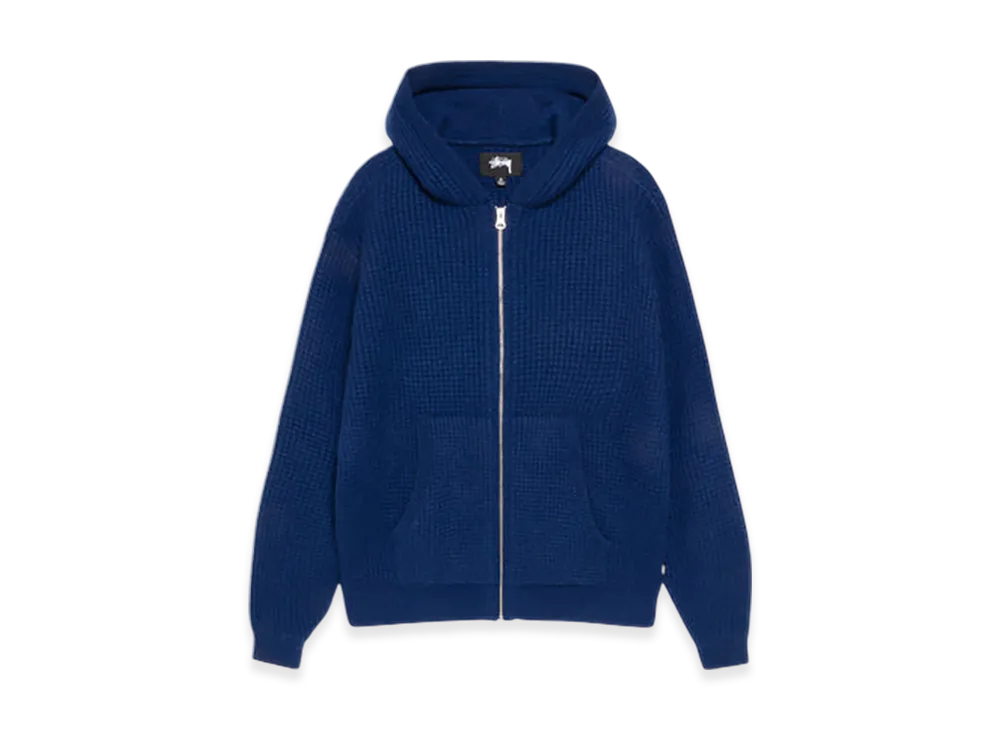 Stussy Waffle Cashmere Zip Hoodie "Navy"