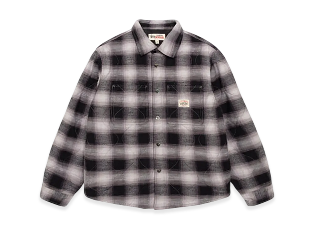 Stussy Quilted Plaid Shirt Jacket "Gray"