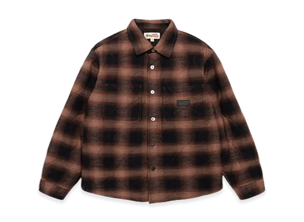 Stussy Quilted Plaid Shirt Jacket "Brown"
