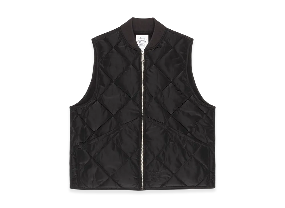 Stussy Thermal Lined Quilted Vest "Black"