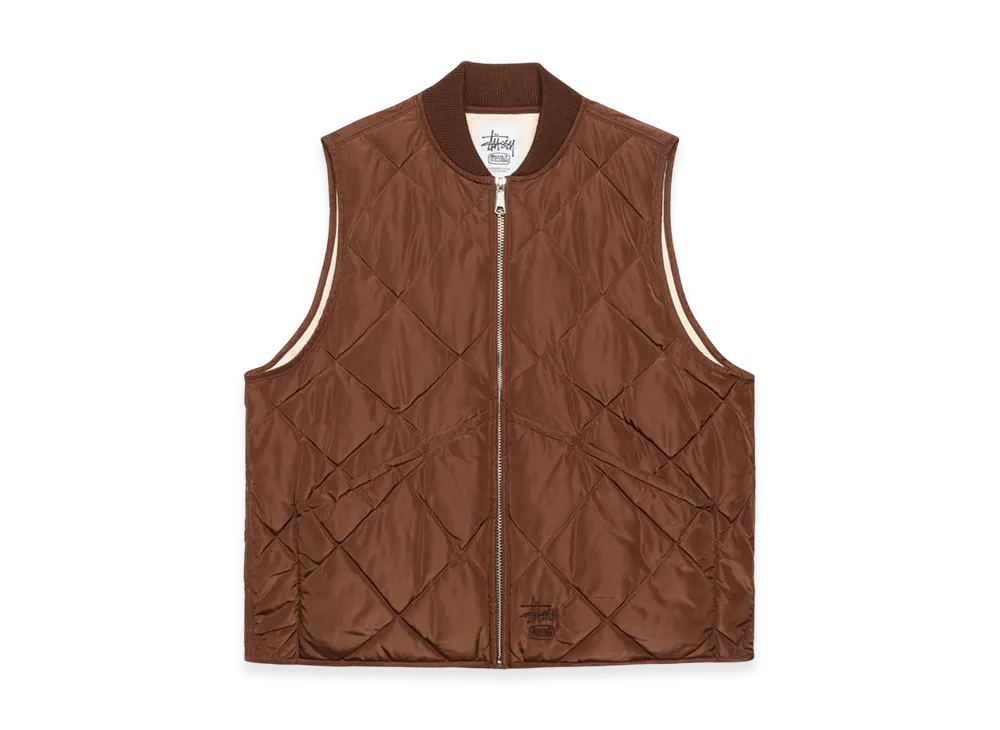 Stussy Thermal Lined Quilted Vest "Brown"