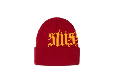 Stussy Cuff Beanie Old English "Scarlet"