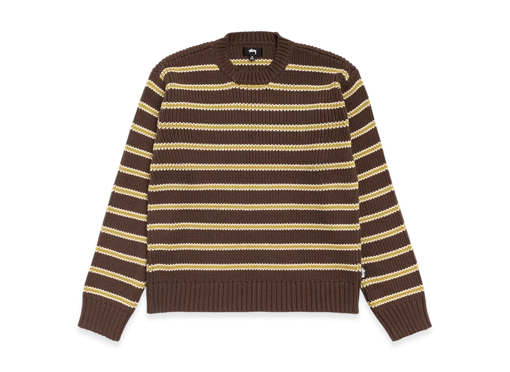Stussy Stripe Knit Crew "Forest"